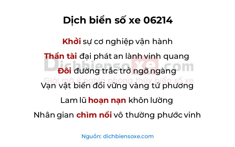 Dịch thơ biển số 06214