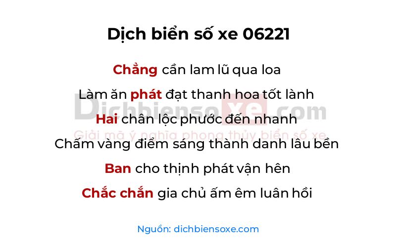 Dịch thơ biển số 06221