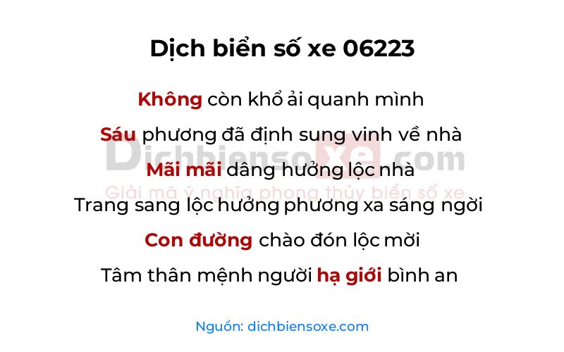 Dịch thơ biển số 06223