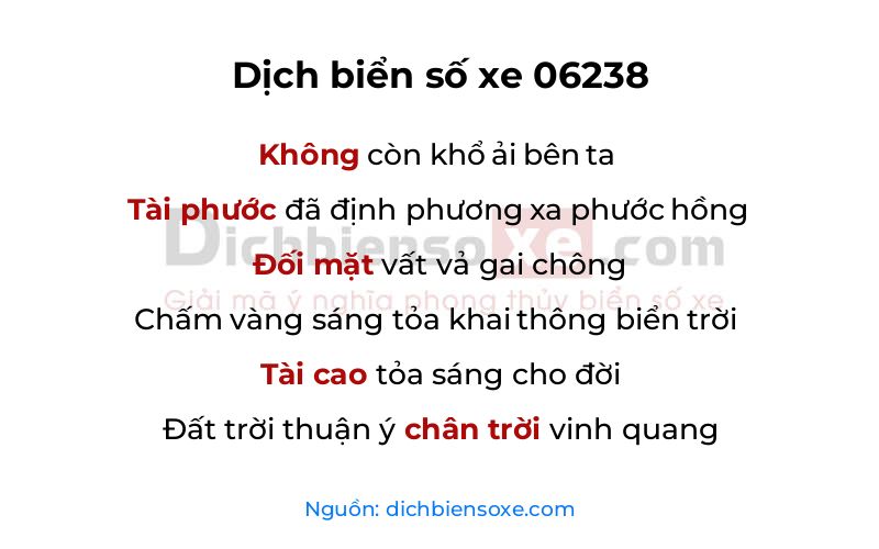Dịch thơ biển số 06238