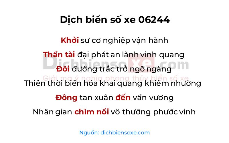 Dịch thơ biển số 06244