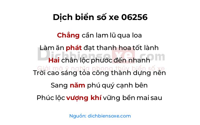 Dịch thơ biển số 06256