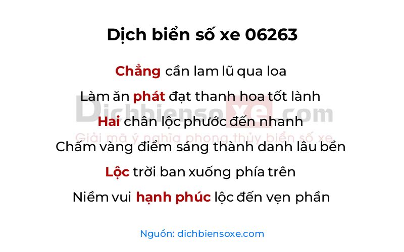 Dịch thơ biển số 06263