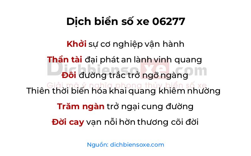 Dịch thơ biển số 06277