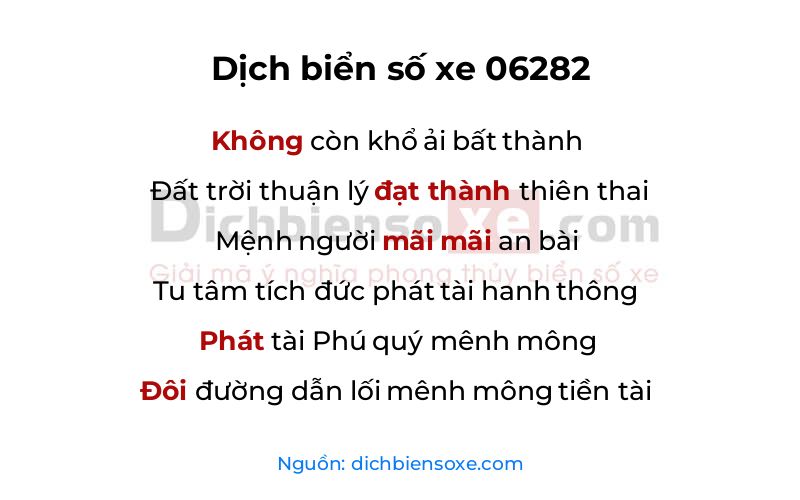 Dịch thơ biển số 06282