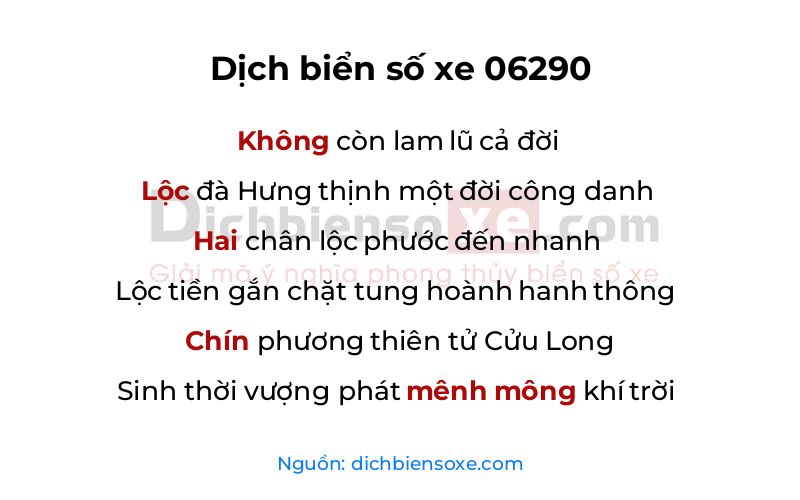 Dịch thơ biển số 06290