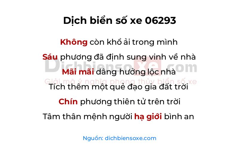 Dịch thơ biển số 06293