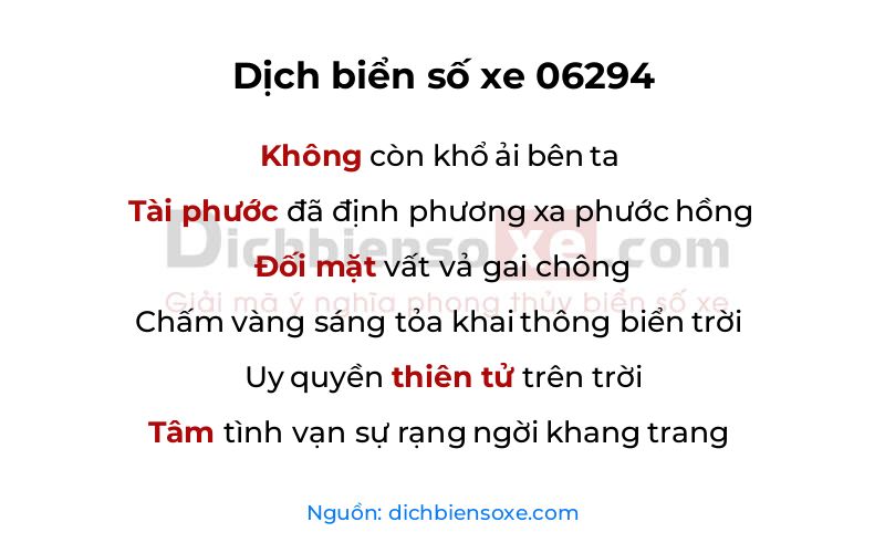Dịch thơ biển số 06294