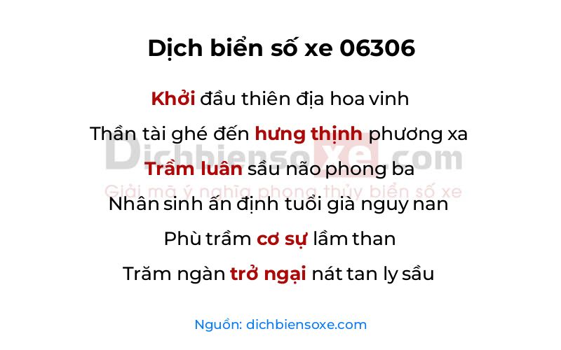 Dịch thơ biển số 06306