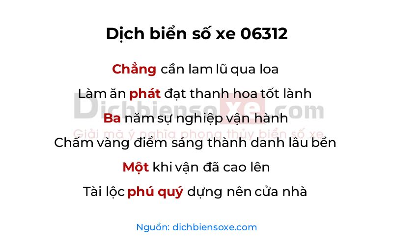 Dịch thơ biển số 06312