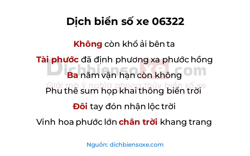 Dịch thơ biển số 06322