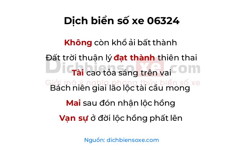 Dịch thơ biển số 06324