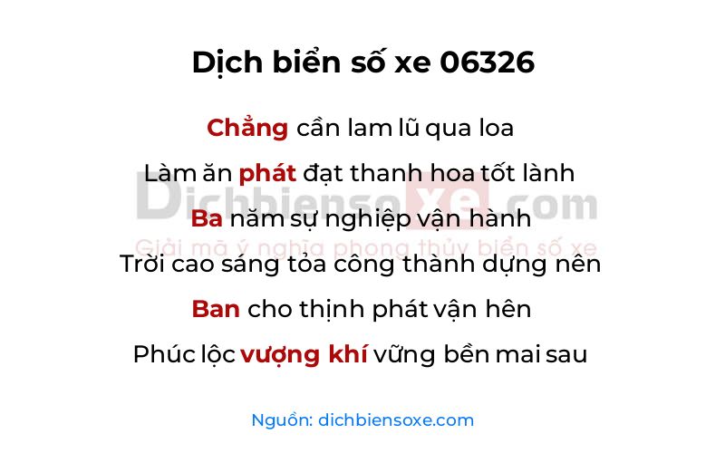 Dịch thơ biển số 06326