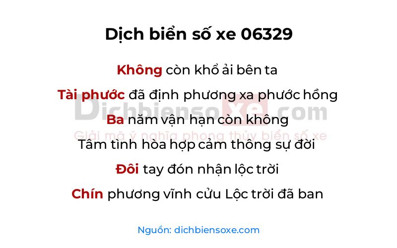 Dịch thơ biển số 06329