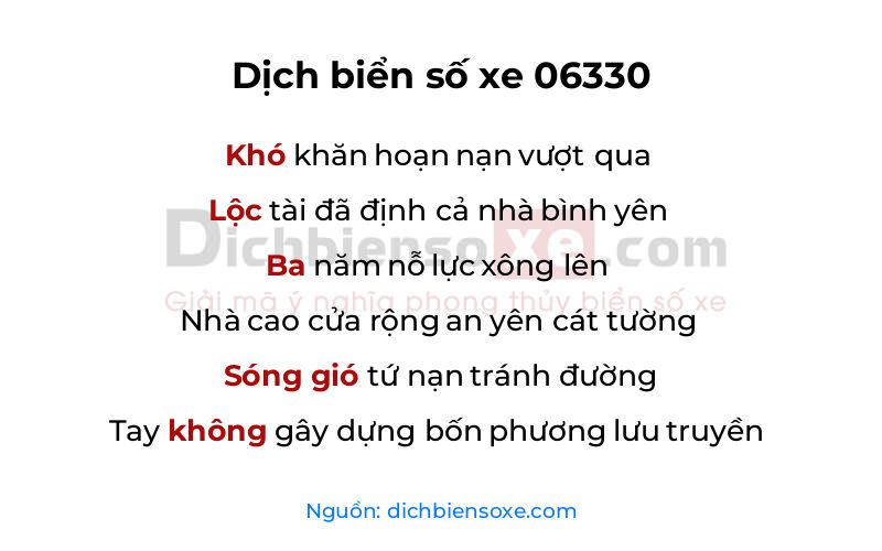 Dịch thơ biển số 06330