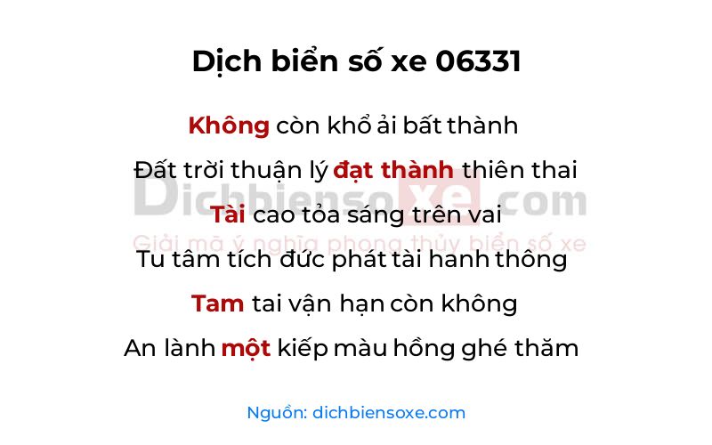 Dịch thơ biển số 06331