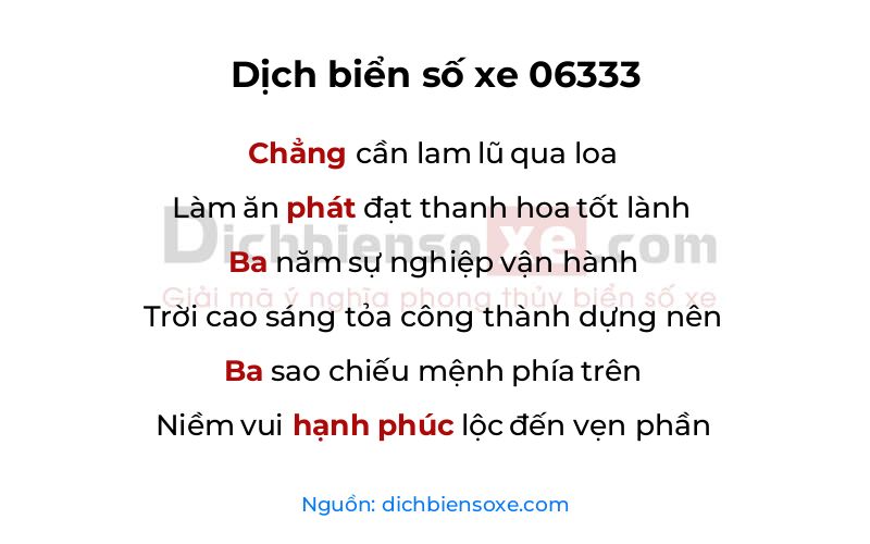 Dịch thơ biển số 06333