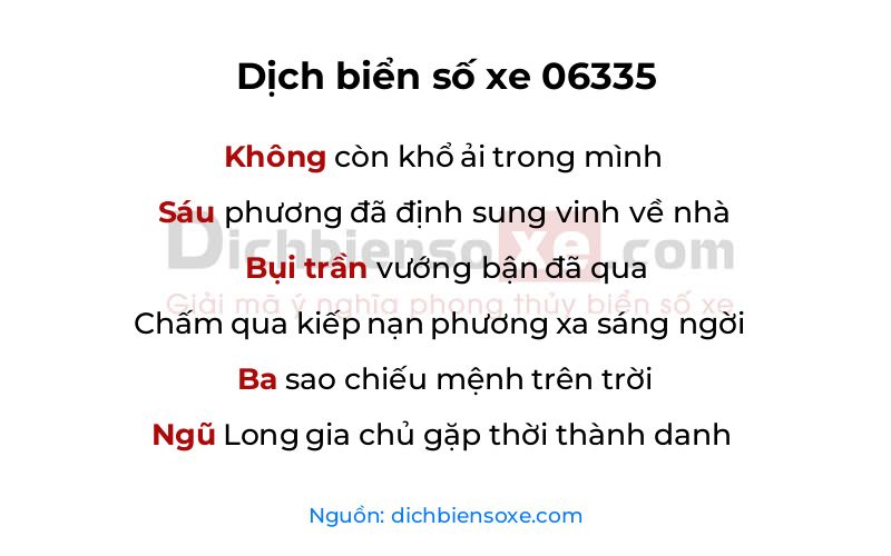 Dịch thơ biển số 06335