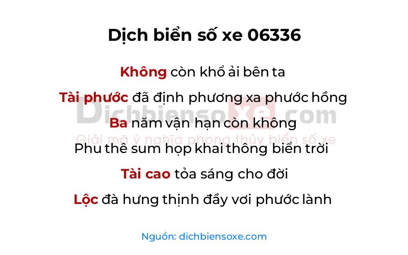 Dịch thơ biển số 06336