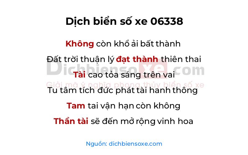 Dịch thơ biển số 06338