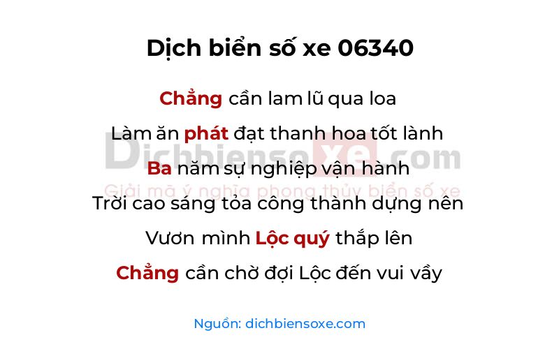 Dịch thơ biển số 06340