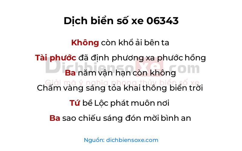 Dịch thơ biển số 06343