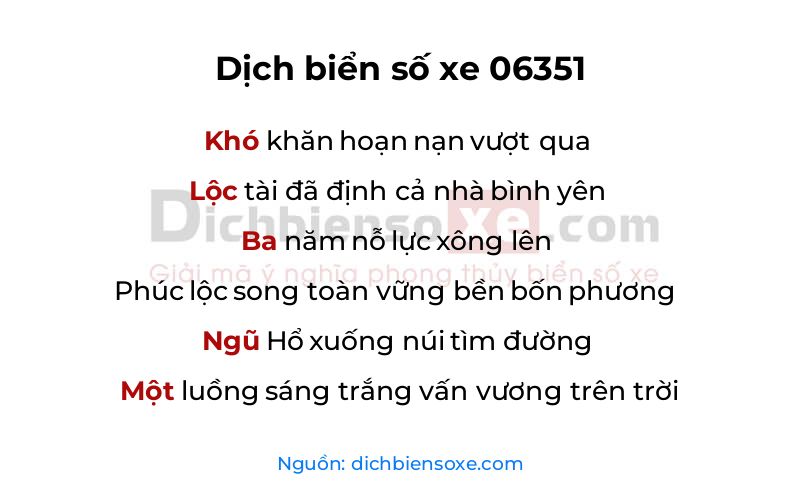 Dịch thơ biển số 06351