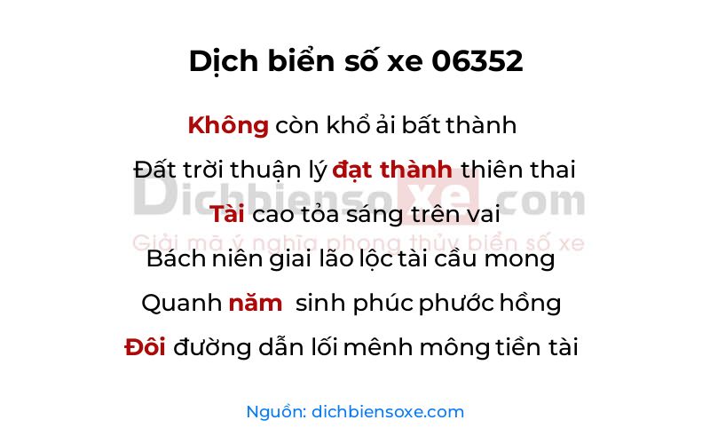 Dịch thơ biển số 06352