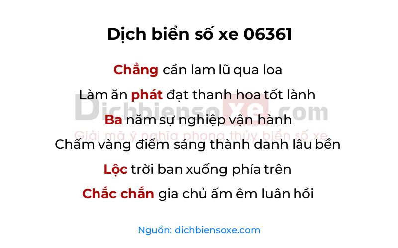 Dịch thơ biển số 06361