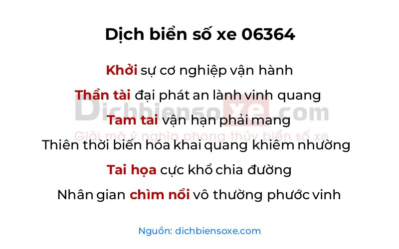Dịch thơ biển số 06364