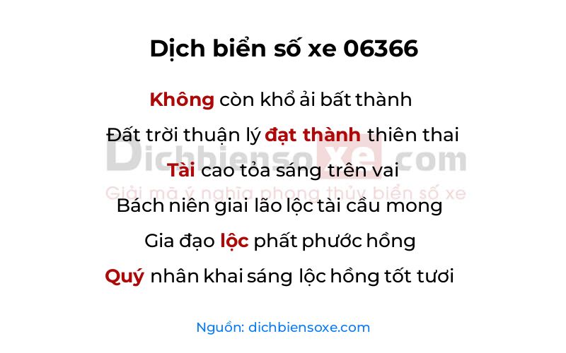 Dịch thơ biển số 06366