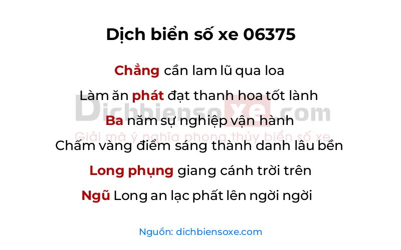 Dịch thơ biển số 06375