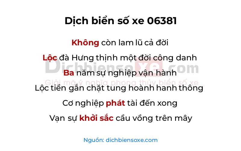 Dịch thơ biển số 06381