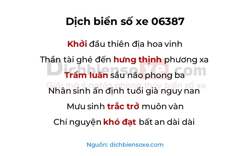 Dịch thơ biển số 06387