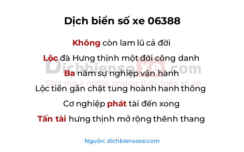 Dịch thơ biển số 06388