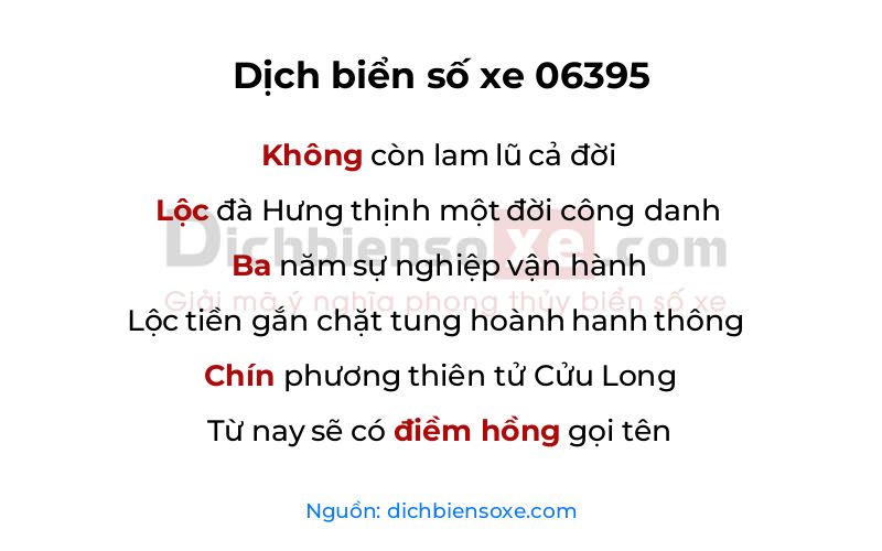 Dịch thơ biển số 06395