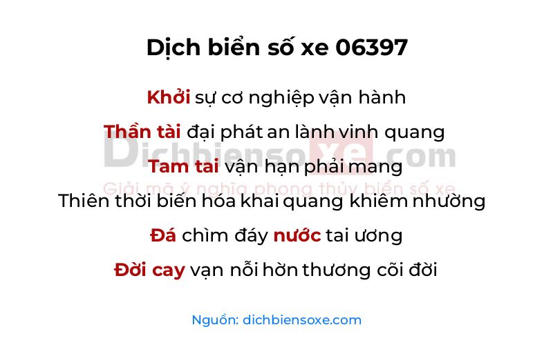 Dịch thơ biển số 06397