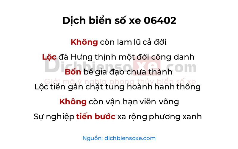 Dịch thơ biển số 06402
