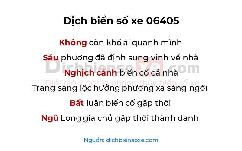 Dịch thơ biển số 06405