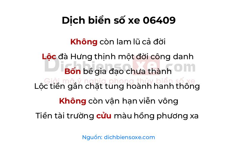Dịch thơ biển số 06409