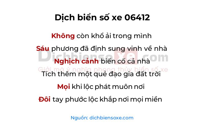 Dịch thơ biển số 06412