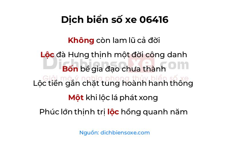 Dịch thơ biển số 06416