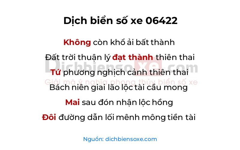 Dịch thơ biển số 06422