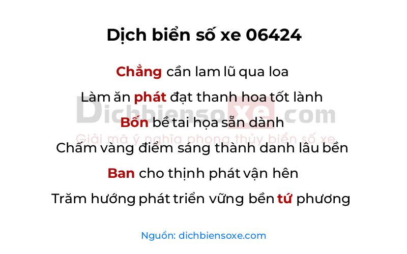 Dịch thơ biển số 06424