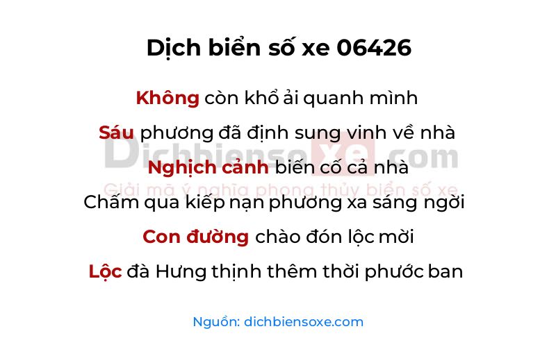 Dịch thơ biển số 06426