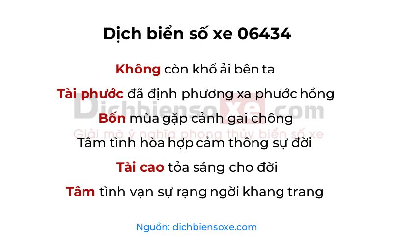 Dịch thơ biển số 06434