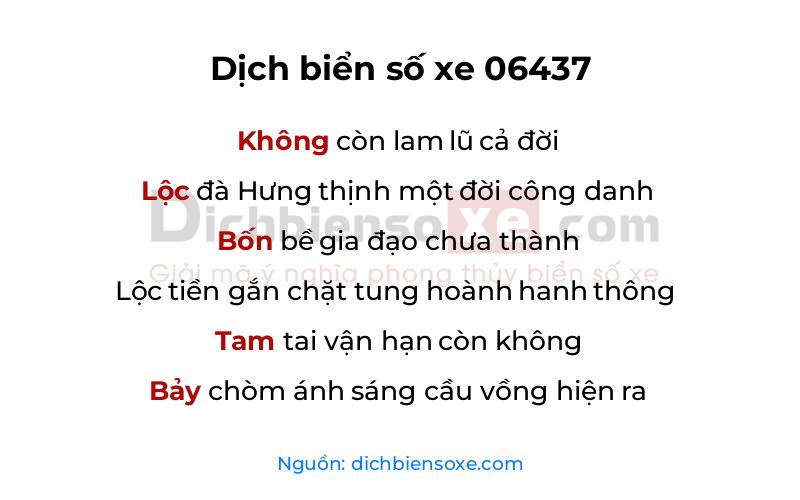 Dịch thơ biển số 06437