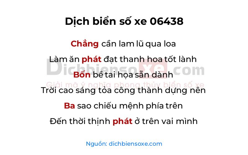 Dịch thơ biển số 06438