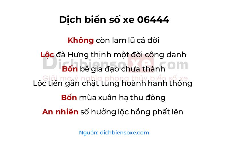 Dịch thơ biển số 06444