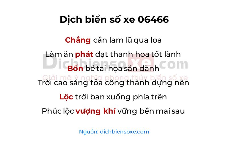 Dịch thơ biển số 06466